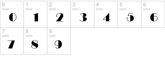 Marquee Regular numbers 0-9 preview