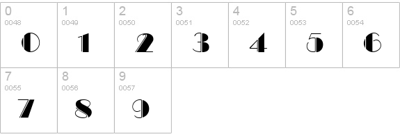 MarqueeEngraved Regular numbers 0-9 preview