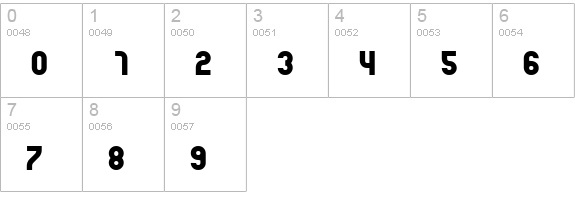 Mass Black numbers 0-9 preview