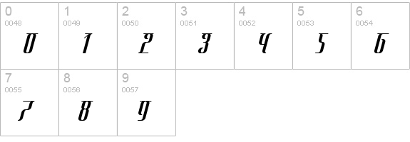 Mata Hari Exotique Italic numbers 0-9 preview