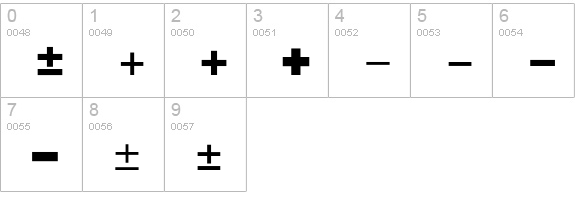 MathTechnicalP04 numbers 0-9 preview