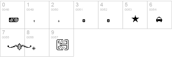 Matica-Dingbats numbers 0-9 preview