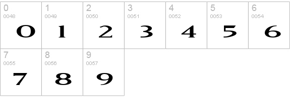 MatrixWideLining Regular numbers 0-9 preview