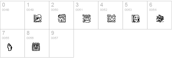 MayanDingbats numbers 0-9 preview