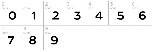 Mayfarlong numbers 0-9 preview