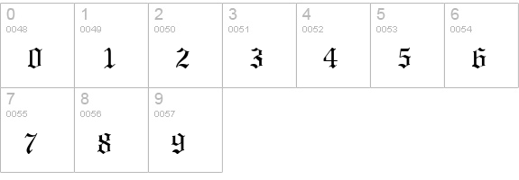 Meriage DB numbers 0-9 preview