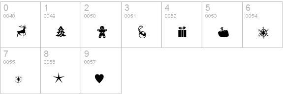 Merry Christmas Flake numbers 0-9 preview