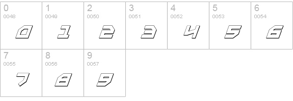 Metal Storm 3D Italic numbers 0-9 preview