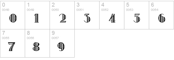 Metro Retro NF numbers 0-9 preview