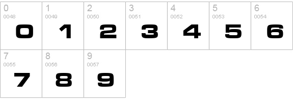 MicrogrammaDBolExt numbers 0-9 preview