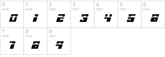 Micronian Laser Italic numbers 0-9 preview