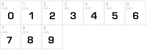MicroSquare-Bold numbers 0-9 preview