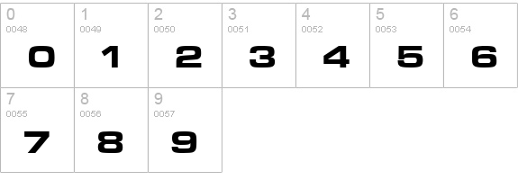 Microstyle Bold Extended ATT numbers 0-9 preview