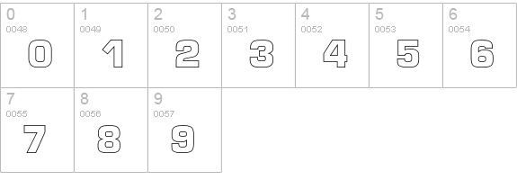 MicroTechnicBoldOutline numbers 0-9 preview