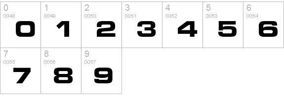 MicroTechnicExtBold numbers 0-9 preview