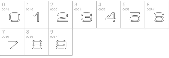 MicroTechnicExtOutline numbers 0-9 preview