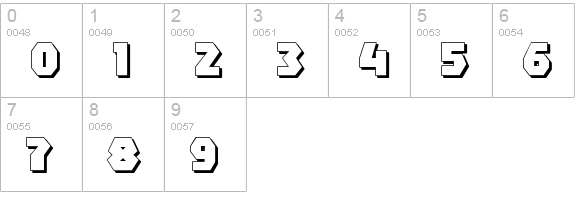 MightyShadowBlack numbers 0-9 preview