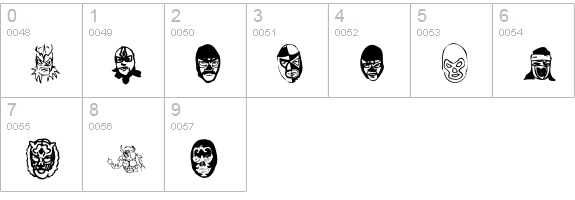 MilMascaras numbers 0-9 preview