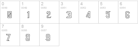 Mirnah Outline numbers 0-9 preview