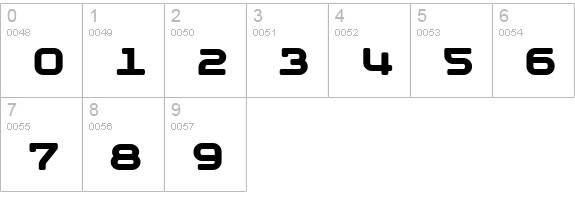 Moby Bold numbers 0-9 preview