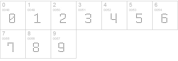 Modern Dot Digital-7 numbers 0-9 preview