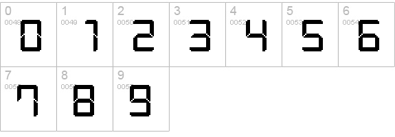 Modern LCD-7 numbers 0-9 preview