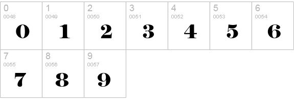 ModernNo216EF-Heavy numbers 0-9 preview