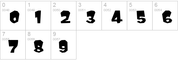 Mondo Bold numbers 0-9 preview