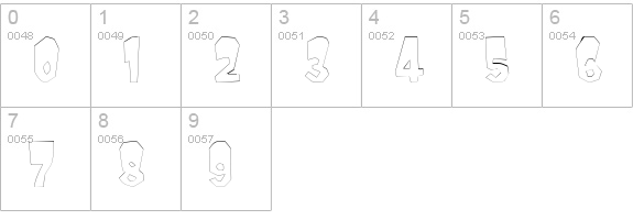 MondoOutline numbers 0-9 preview