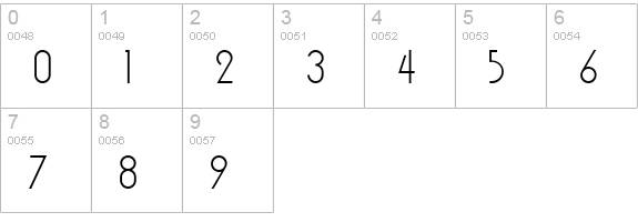 Monicas Salon NF numbers 0-9 preview