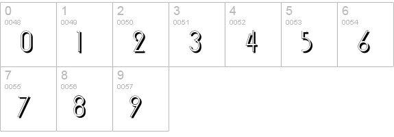 Monicas Salon Shadow NF numbers 0-9 preview