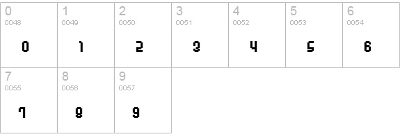 Monophonic Bold numbers 0-9 preview
