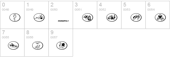 Monopolybats numbers 0-9 preview