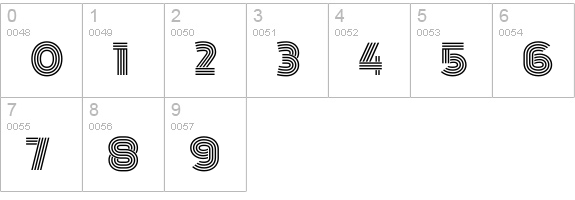 Monoton numbers 0-9 preview
