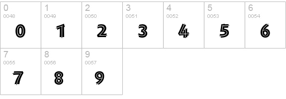 Montara Bold Initials numbers 0-9 preview