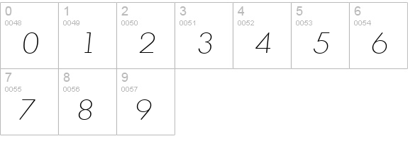 MontrealSerial-Xlight-Italic numbers 0-9 preview