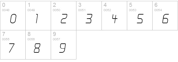 Moondog Zero Italic numbers 0-9 preview