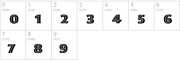 Moonglow Bold Extended numbers 0-9 preview