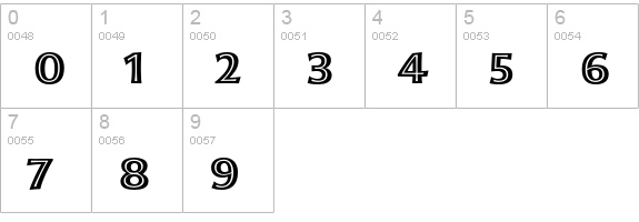 Moonglow Semibold Extended numbers 0-9 preview