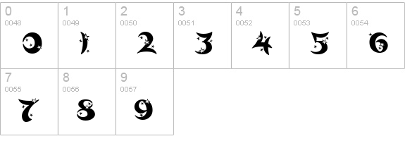 Moonlight numbers 0-9 preview
