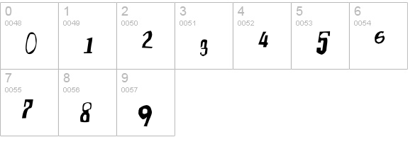 Moore899-Italic numbers 0-9 preview