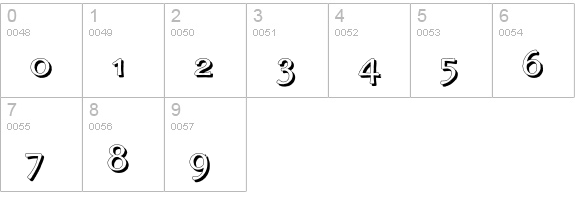 MordredShadow-Bold numbers 0-9 preview