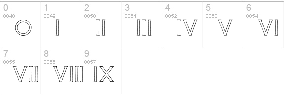 Mosaic_Outline numbers 0-9 preview