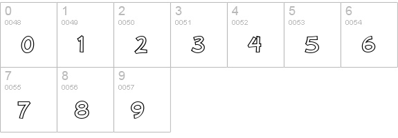 Mufferaw Outline numbers 0-9 preview