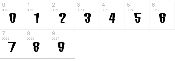 MunsterMash Bold numbers 0-9 preview