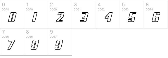 My Puma Oblique Outlined numbers 0-9 preview