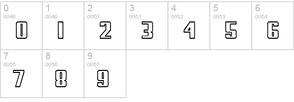 My Puma Outlined numbers 0-9 preview