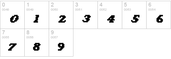 NarlyBoldBold numbers 0-9 preview
