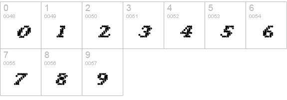 NarlyRegular numbers 0-9 preview