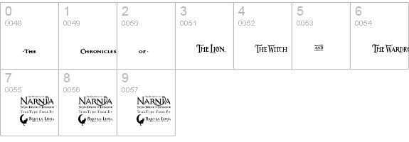 Narnia BLL numbers 0-9 preview